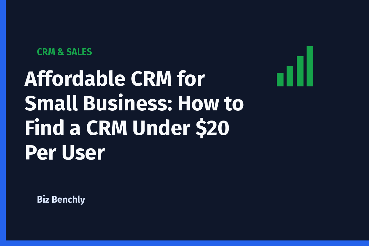 Affordable CRM for Small Business: How to Find a CRM Under $20 Per User